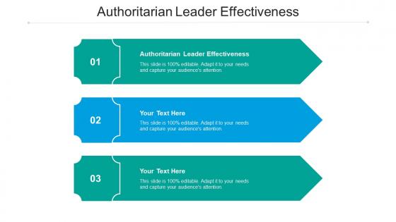 Authoritarian leader effectiveness ppt powerpoint presentation show design inspiration cpb