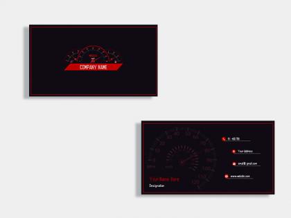 Auto racing business card design template