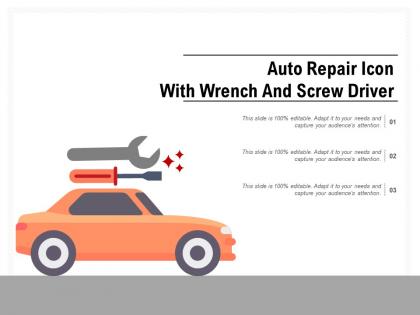 Auto repair icon with wrench and screw driver