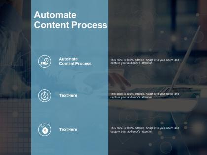 Automate content process ppt powerpoint presentation themes cpb