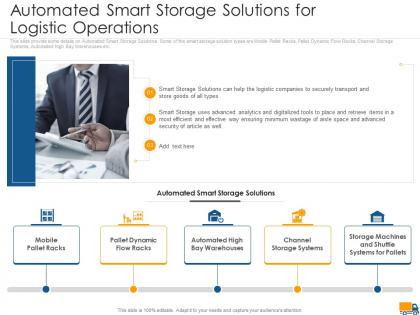 Automated smart storage solutions operations creating logistics value proposition company