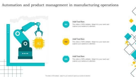 Automation And Product Management In Manufacturing Operations