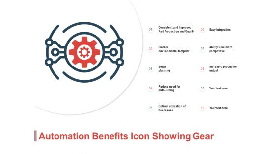 Automation benefits icon showing gear