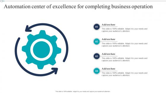 Automation Center Of Excellence For Completing Business Operation