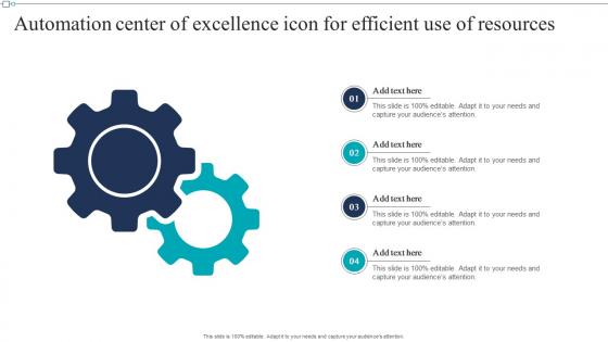 Automation Center Of Excellence Icon For Efficient Use Of Resources
