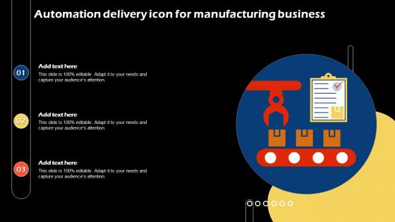 Automation Delivery Icon For Manufacturing Business
