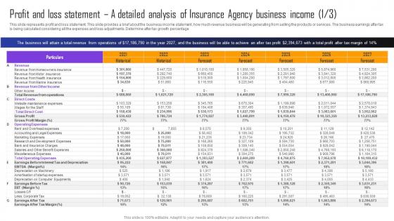 Automobile Insurance Agency Profit And Loss Statement A Detailed Analysis Of Insurance Agency BP SS