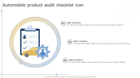 Automobile Product Audit Checklist Icon