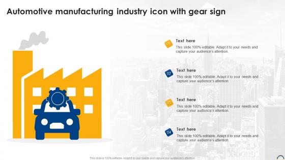Automotive Manufacturing Industry Icon With Gear Sign