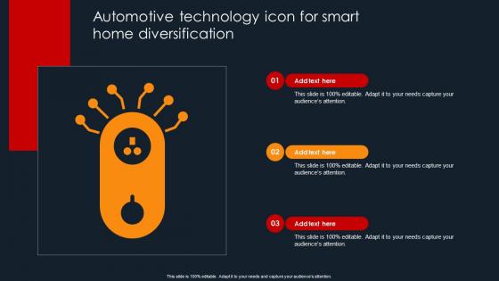 Automotive Technology Icon For Smart Home Diversification