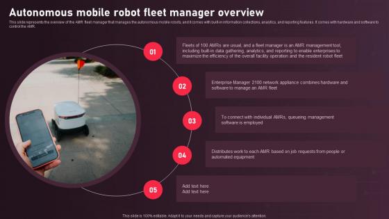 Autonomous Mobile Robots Autonomous Mobile Robot Fleet Manager Overview
