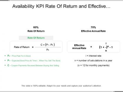 Availability kpi rate of return and effective annual rate