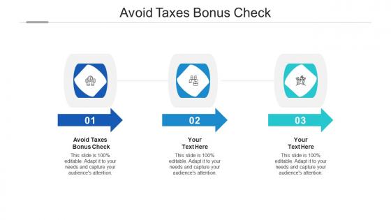 Avoid taxes bonus check ppt powerpoint presentation infographics graphics design cpb