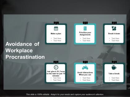 Avoidance of workplace procrastination ppt powerpoint presentation inspiration slide portrait