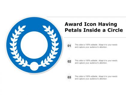 Award icon having petals inside a circle