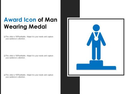 Award icon of man wearing medal