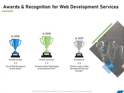 Awards and recognition for web development services ppt powerpoint file example