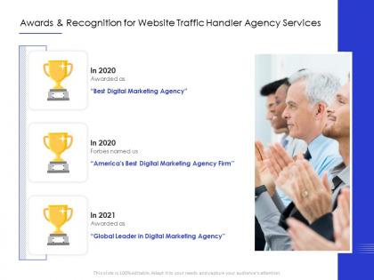 Awards and recognition for website traffic handler agency services ppt powerpoint example