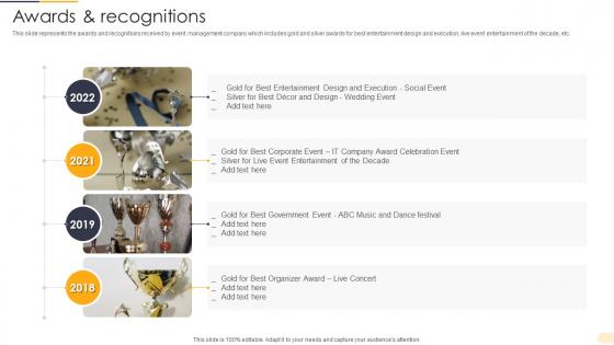Awards And Recognitions Corporate Event Management Company Profile