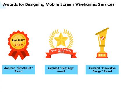 Awards for designing mobile screen wireframes services ppt powerpoint gallery