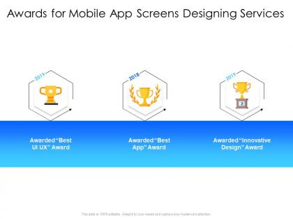 Awards for mobile app screens designing services innovative design ppt presentation rules