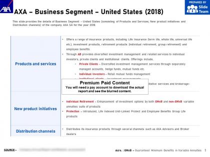 Axa business segment united states 2018