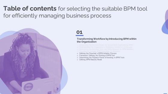 B116 table Of Contents Selecting The Suitable BPM Tool Efficiently Managing Business Process