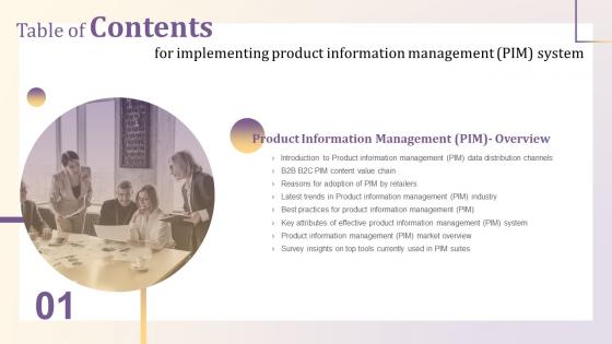 B152 Table Of Contents Implementing Product Information Management PIM System