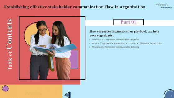 B175 Table Of Contents Establishing Effective Stakeholder Communication Flow In Organization
