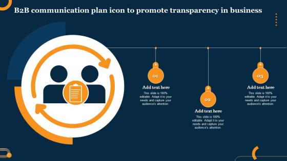 B2B Communication Plan Icon To Promote Transparency In Business