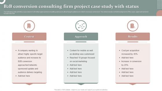 B2b Conversion Consulting Firm Project Case Study With Status