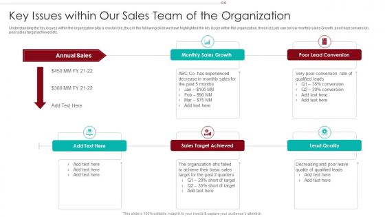 B2B Marketing Sales Qualification Process Key Issues Within Our Sales Team Of The Organization