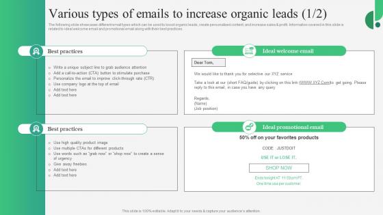 B2B Marketing Strategies Various Types Of Emails To Increase Organic Leads MKT SS V