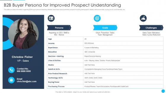 B2B Sales Best Practices Playbook B2B Buyer Persona For Improved Prospect Understanding