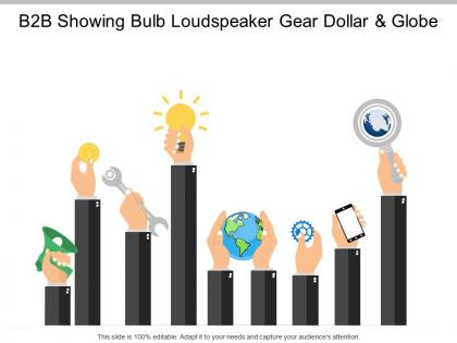 B2b showing bulb loudspeaker gear dollar and globe
