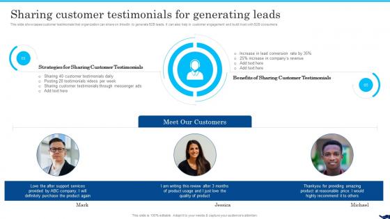 B2b Social Media Marketing For Lead Generation Sharing Customer Testimonials For Generating Leads