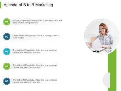 B to b marketing agenda of b to b marketing ppt powerpoint presentation outline rules