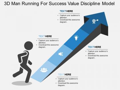 Ba 3d man running for success value discipline model flat powerpoint design