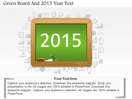 Ba green board and 2015 year text powerpoint template