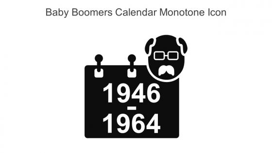 Baby Boomers Calendar Monotone Icon in powerpoint pptx png and editable eps format