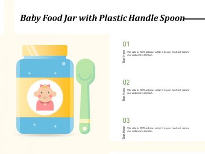 Baby food jar with plastic handle spoon