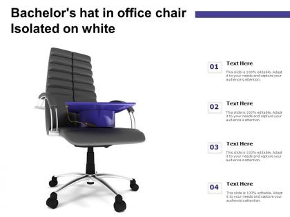 Bachelors hat in office chair isolated on white