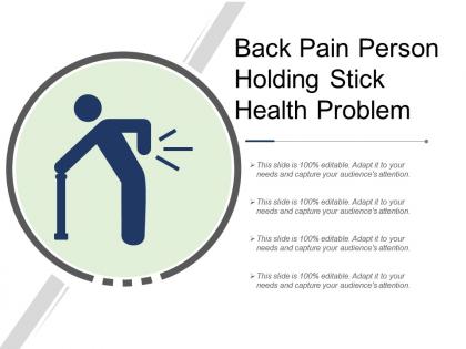 Back pain person holding stick health problem