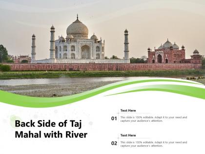 Back side of taj mahal with river