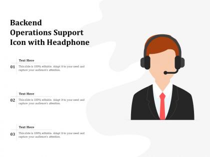 Backend operations support icon with headphone