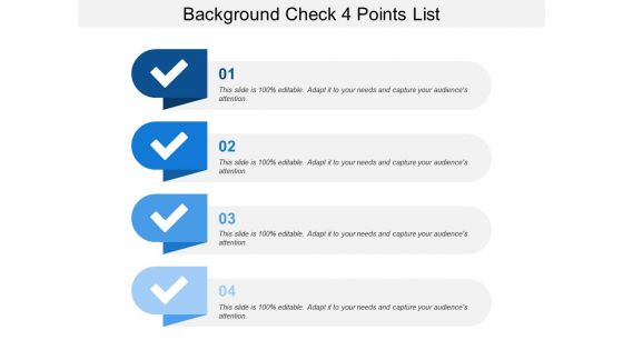 Background check 4 points list