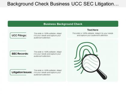 Background check business ucc sec litigation with magnifying glasses image