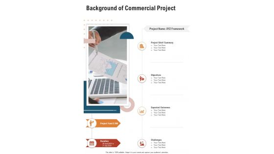 Background Of Commercial Project Commercial Proposal One Pager Sample Example Document