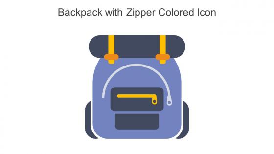Backpack With Zipper Colored Icon In Powerpoint Pptx Png And Editable Eps Format