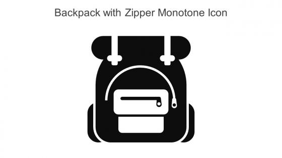 Backpack With Zipper Monotone Icon In Powerpoint Pptx Png And Editable Eps Format